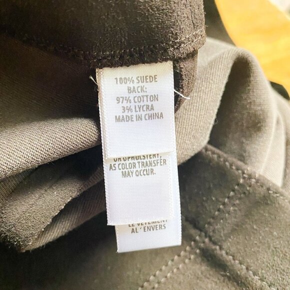 St .John Deep Espresso Brown Suede Ankle Lenght High Rise Leggings Trousers 10 - Picture 10 of 10